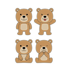 cute bear character vector illustration