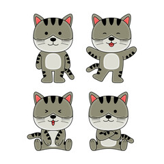 cute cat character vector illustration