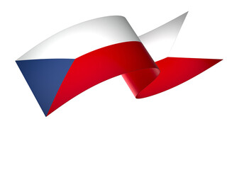 Czech Republic flag element design national independence day banner ribbon png
