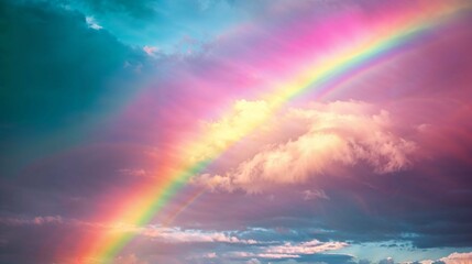 Vibrant Rainbow on the Sky with Stunning Atmosphere and Beautiful Cloudscape