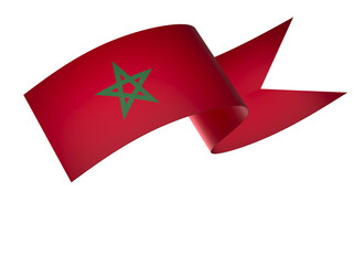 Morocco flag element design national independence day banner ribbon png
