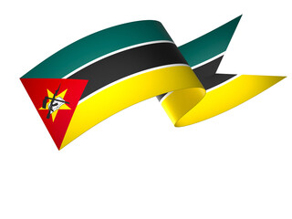 Mozambique flag element design national independence day banner ribbon png
