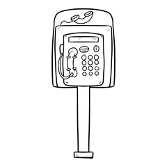 public telephone illustration outline isolated vector