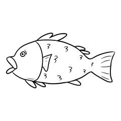 fish illustration outline isolated vector