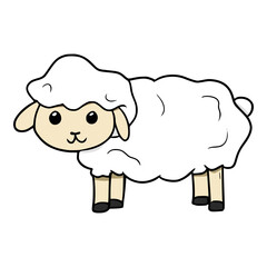 cartoon sheep illustration isolated vector