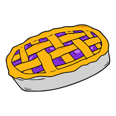 sweet grape pie illustration isolated vector