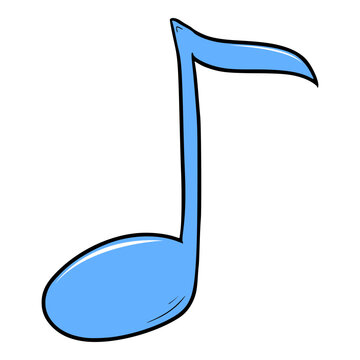 blue music note icon illustration isolated vector