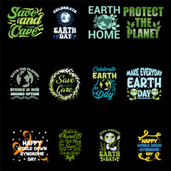 Earth Day T-shirt Design Bundle