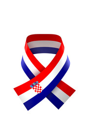 Croatia flag element design national independence day banner ribbon png
