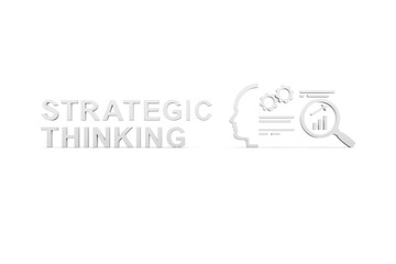 STRATEGIC THINKING concept white background 3d render illustration