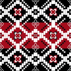 Pixel pattern ethnic Geometric ethnic floral pattern thai silk pattern embroidery desing for decorative home carpet blue geometric pattern