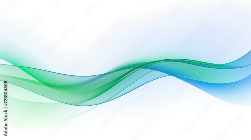 Wall mural blue green waves abstract background