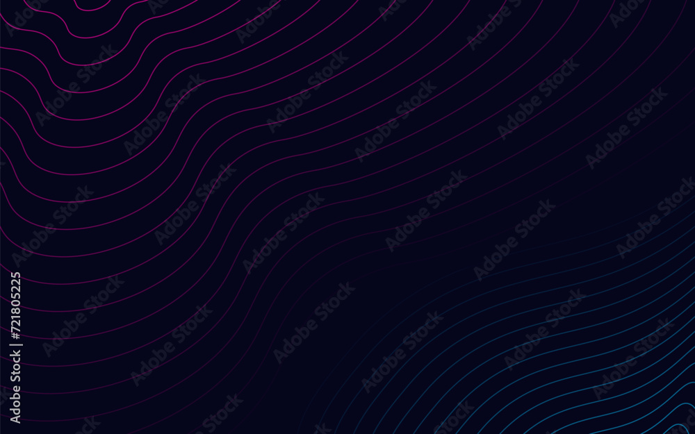 Aufkleber abstract technology with dynamic wavy lines background illustration in minimalist style