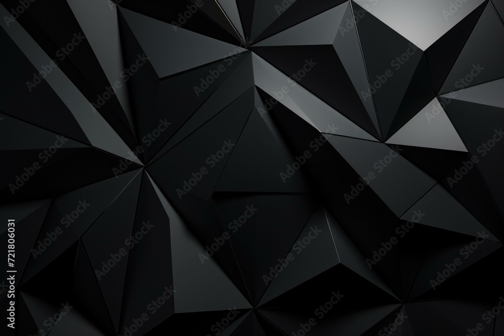 Poster black abstract background with triangles. generative ai.