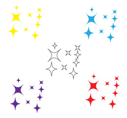 Sparkle star icons. Shine icons. Stars sparkles vector