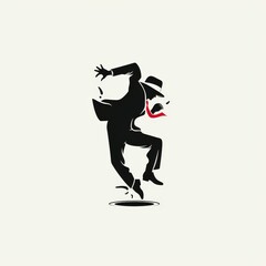 minimalistic tap dance logo on white background