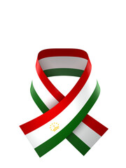 Fototapeta na wymiar Tajikistan flag element design national independence day banner ribbon png 
