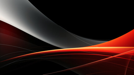 Elegant Red and Black Line Art. Generative AI.