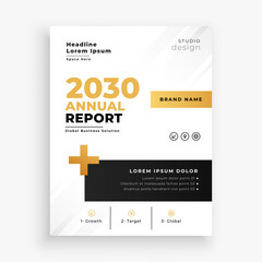 stylish annual report cover template for modern business