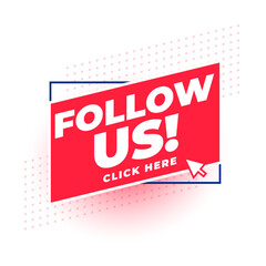 follow us web promo template with cursor design