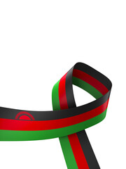 Malawi flag element design national independence day banner ribbon png
