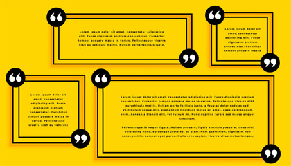 set of quote frame icon template for web feedback or comment