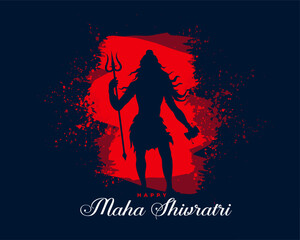 happy maha shivratri greeting background with grungy effect