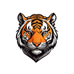 Tiger head logo, isolated on white, PNG
