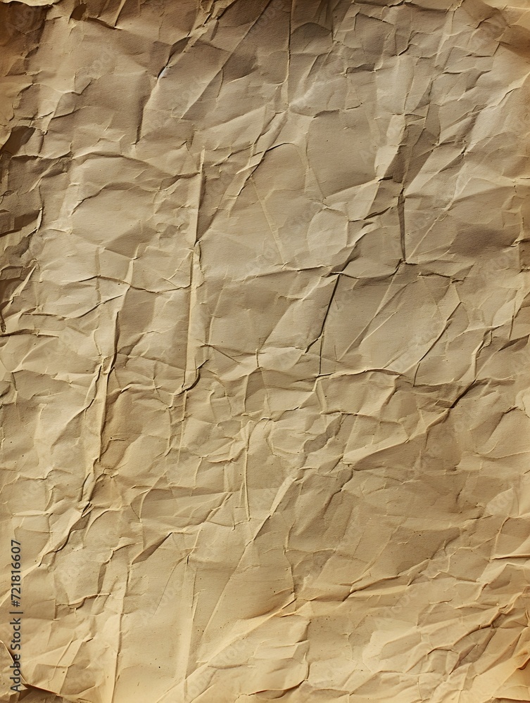 Wall mural crumpled brown paper, old paper texture background, crumpled paper texture