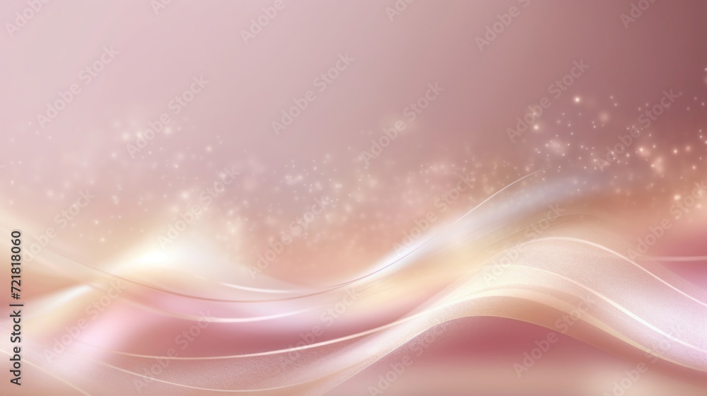 Poster ethereal pink swirls and curves with sparkling particles create an abstract dreamy background.