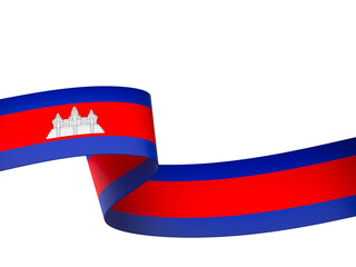 Cambodia flag element design national independence day banner ribbon png
