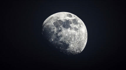 Moon surface in deep bright space. dark sky seen from space High-altitude light up the night sky