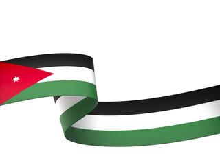 Jordan flag element design national independence day banner ribbon png
