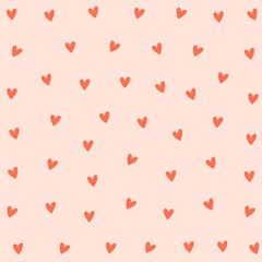 cute love heart pattern backdrop for wrapping paper design - obrazy, fototapety, plakaty