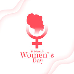 happy womens day wishes card with female face design