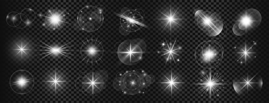 shiny transparent silver flare background in collection