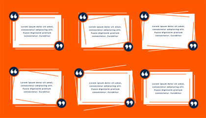 collection of citation frame icon template for social media post