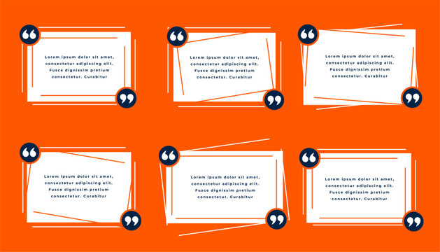 collection of citation frame icon template for social media post