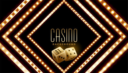 casino 3d poker dice dark banner with glowing light effect © starlineart