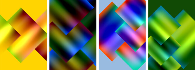 Colorful metal square abstract poster backgrounds