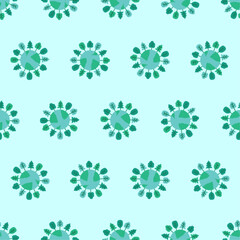 Environment seamless pattern. Suitable for backgrounds, wallpapers, fabrics, textiles, wrapping papers, printed materials, and many more. Editable vector.