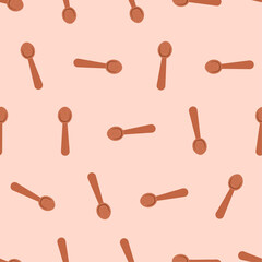 Wooden spoon seamless pattern. Suitable for backgrounds, wallpapers, fabrics, textiles, wrapping papers, printed materials, and many more. Editable vector.