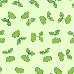 Flat line ecology seamless pattern. Suitable for backgrounds, wallpapers, fabrics, textiles, wrapping papers, printed materials, and many more. Editable vector.