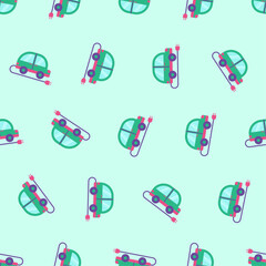 Fototapeta na wymiar Electric car seamless pattern. Suitable for backgrounds, wallpapers, fabrics, textiles, wrapping papers, printed materials, and many more. Editable vector.