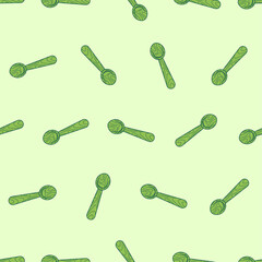 Flat line wooden spoon seamless pattern. Suitable for backgrounds, wallpapers, fabrics, textiles, wrapping papers, printed materials, and many more. Editable vector.