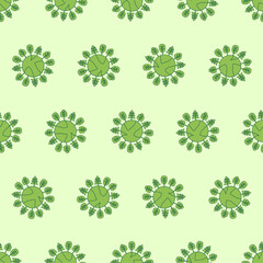 Fototapeta premium Flat line environment seamless pattern. Suitable for backgrounds, wallpapers, fabrics, textiles, wrapping papers, printed materials, and many more. Editable vector.