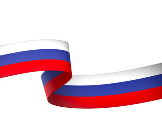 Russia flag element design national independence day banner ribbon png
