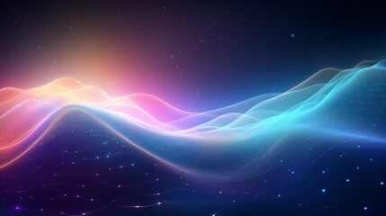 Vibrant digital waves in a colorful abstract background setting.