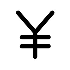 yen icon, currency simple line icon