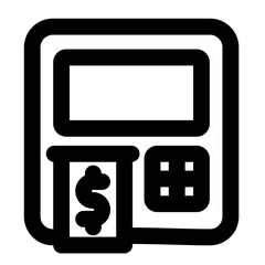 atm icon, object simple line icon